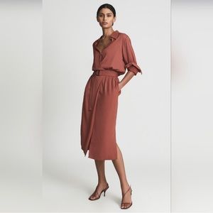 REISS Belted Emilie Midi Dress
